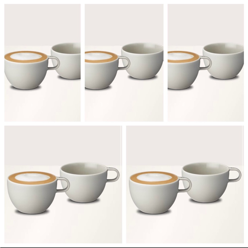 BRAND NEW IN BOXES! 5x Nespresso Off-White Coffee Latté Mug Box Sets Chic $140